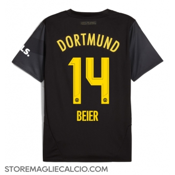 Borussia Dortmund Maximilian Beier #14 Maglia Gara Trasferta Repliche 2024-25 Maniche Corte